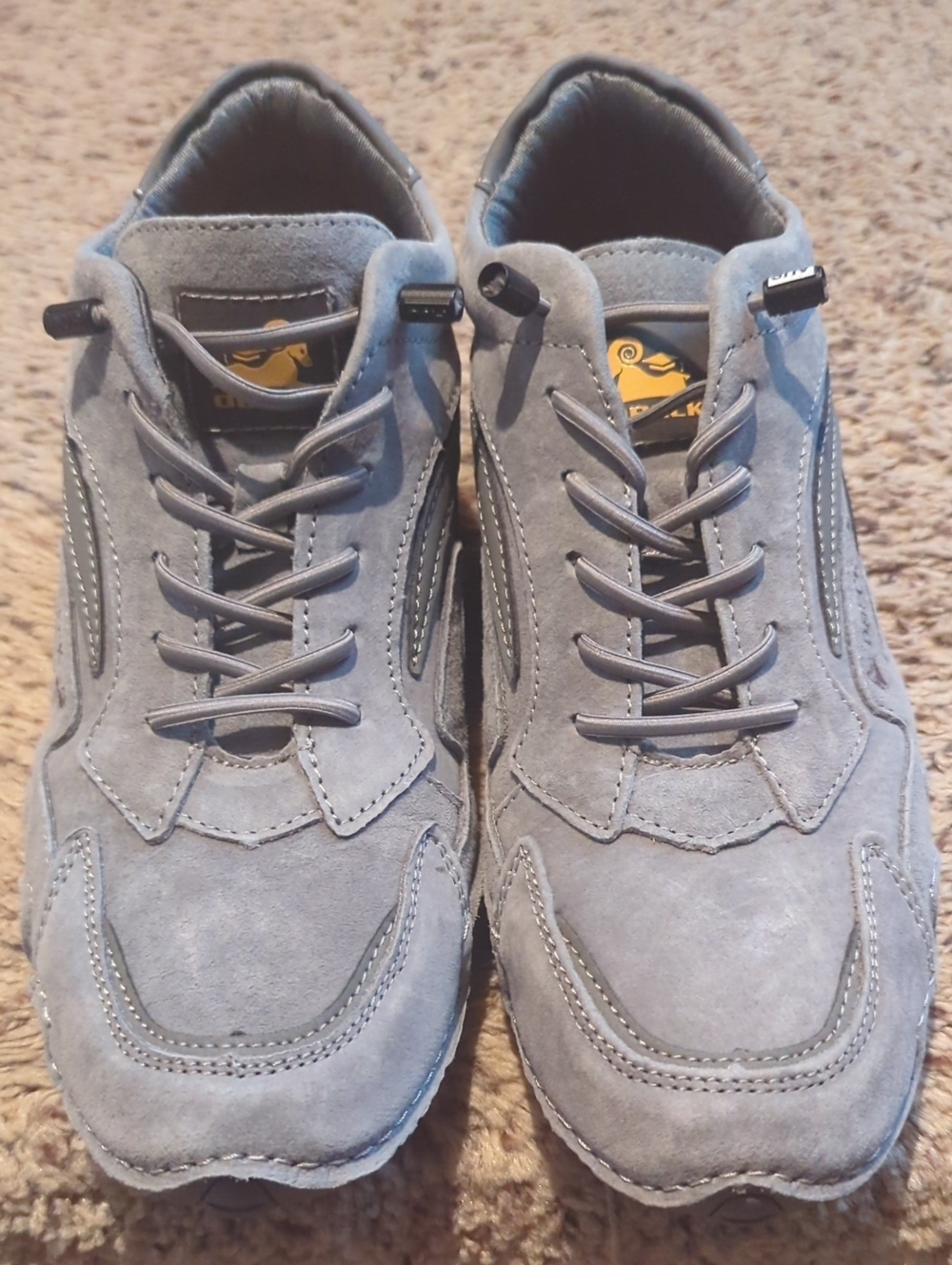 Dbeck Women's Grey Suede Casual Lace-Up Sneakers
